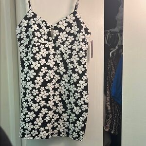 Target Black and White Floral Pattern Midi Dress